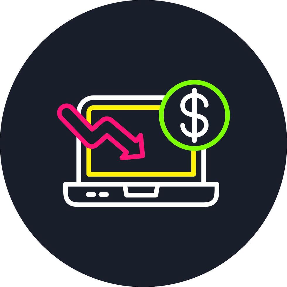 Laptop Line Multi Color Design vector