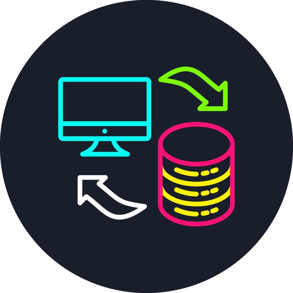 Data Sharing Line Multi Color Design vector