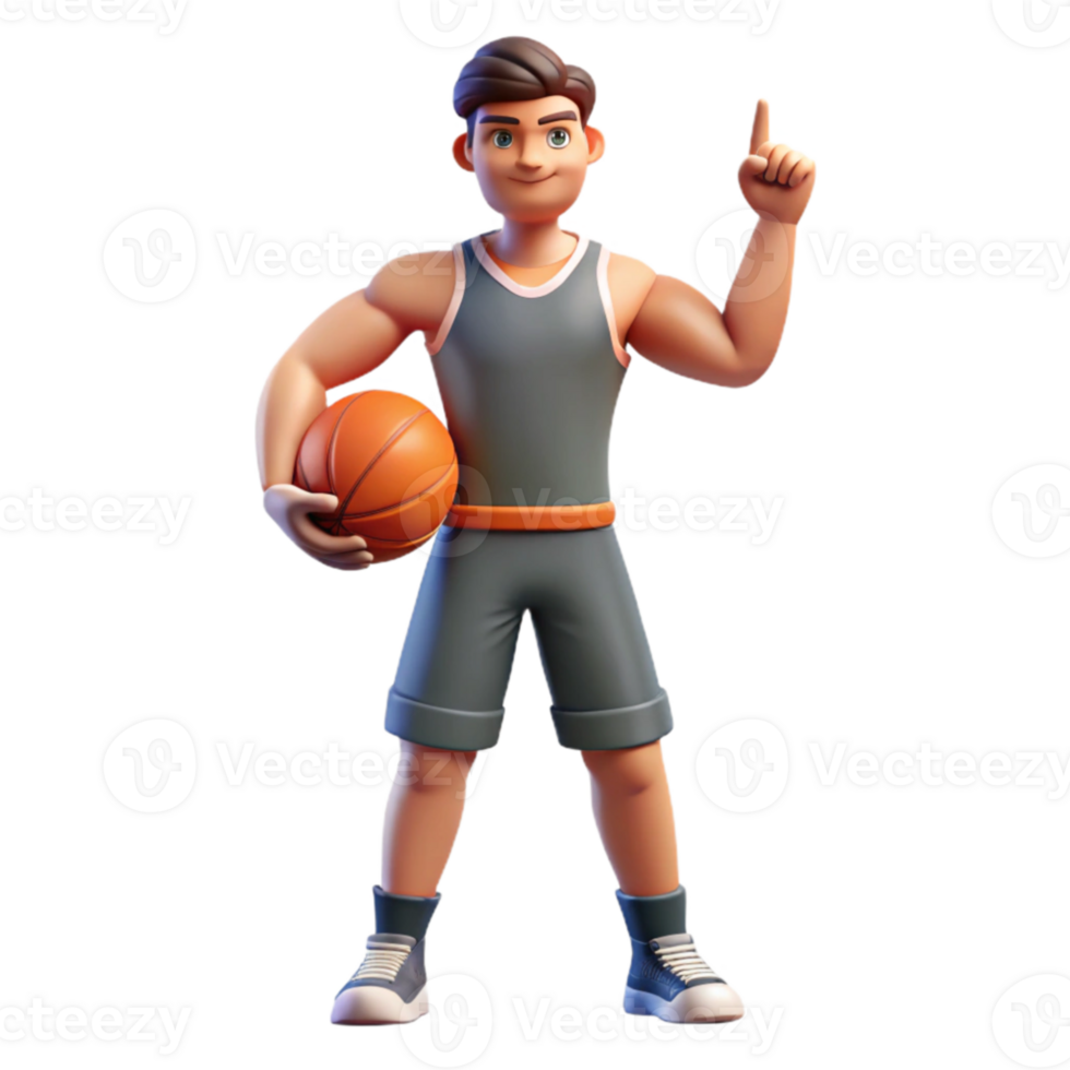 A cartoon character holding a basketball ball png