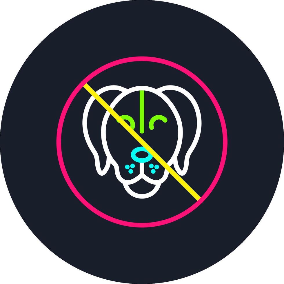 No Pets Line Multi Color Design vector