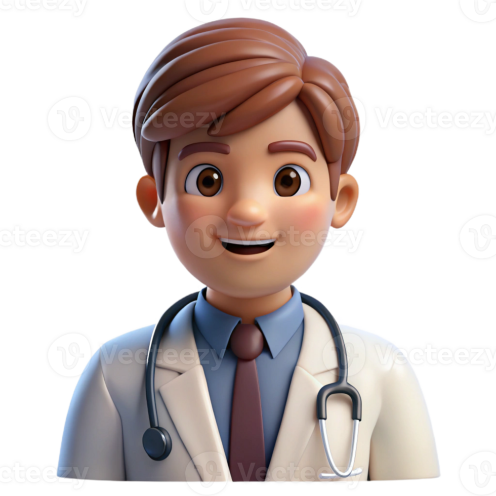 A doctor avatar with a stethoscope png