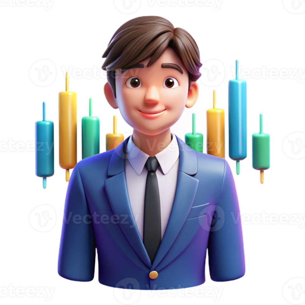 A man in a suit and tie with a bunch of candlesticks png