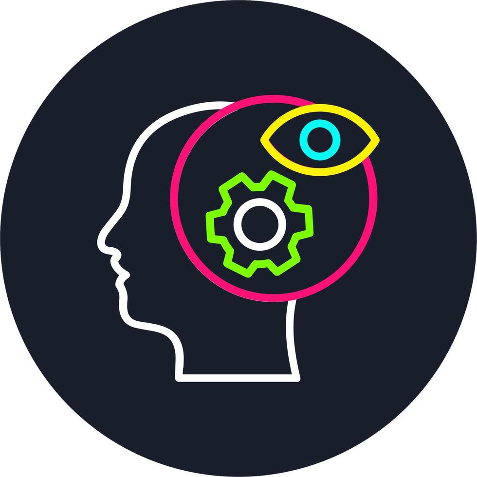 intuición línea multi color diseño vector