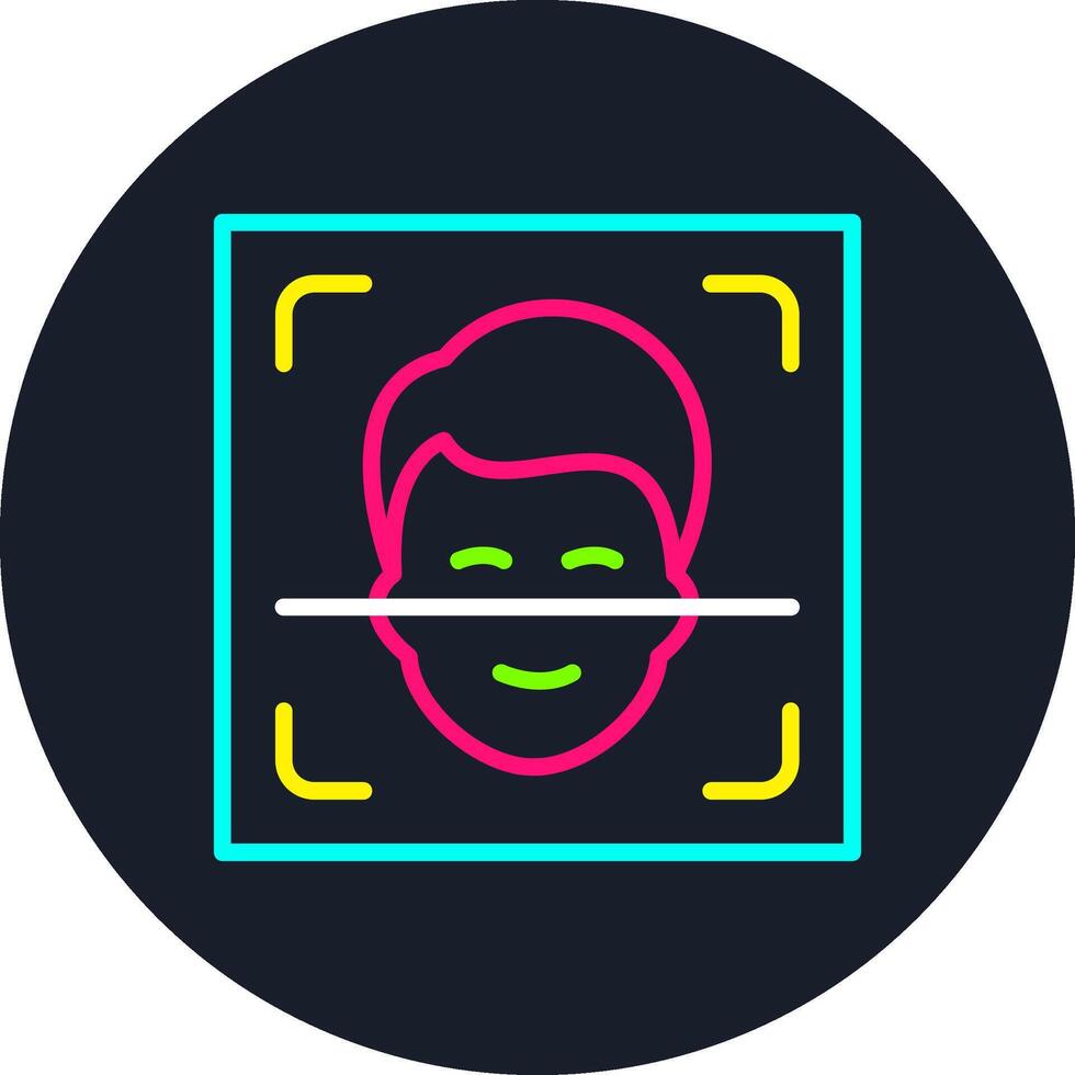 Face Scan Line Multi Color Design vector