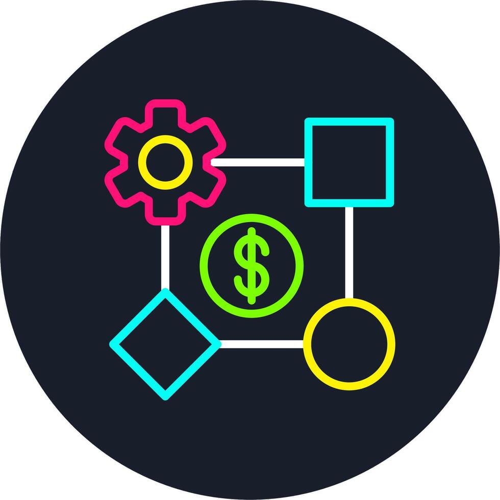 Business Model Line Multi Color Design vector