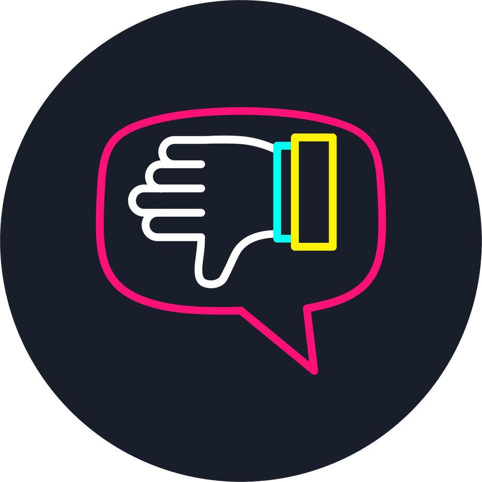 Dislike Line Multi Color Design vector
