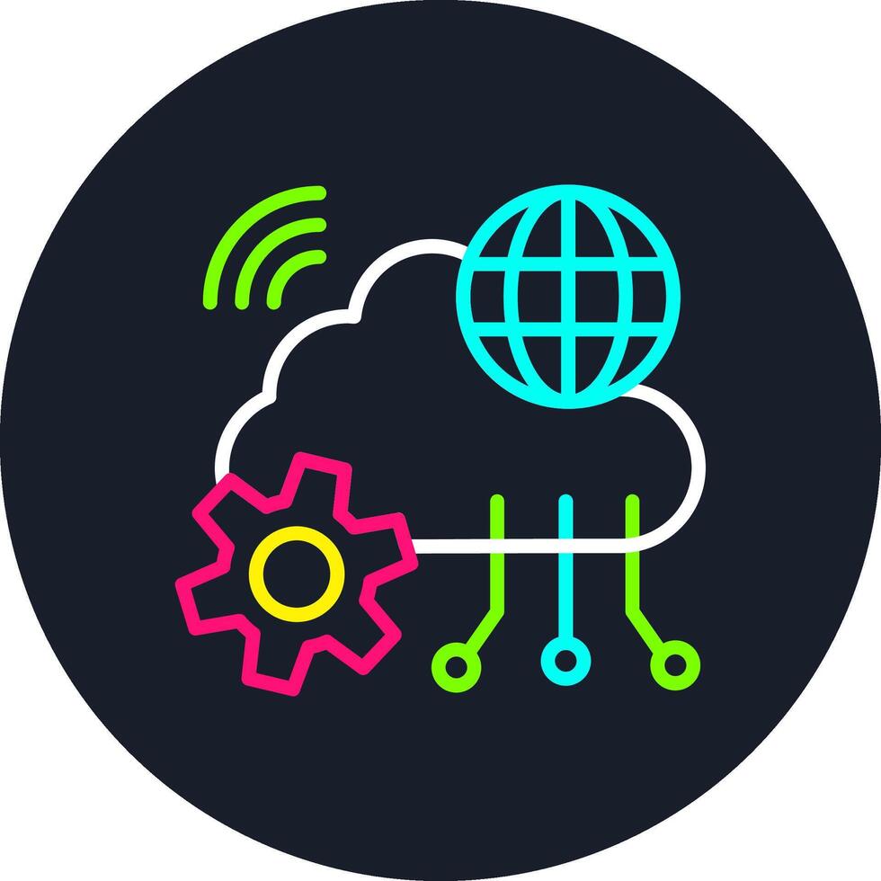 Cloud Network Line Multi Color Design vector