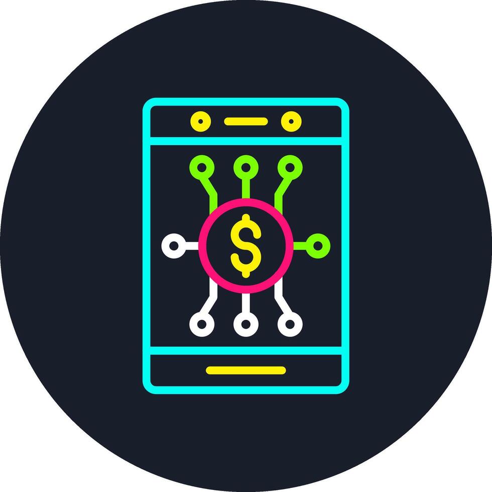 Digital Money Line Multi Color Design vector
