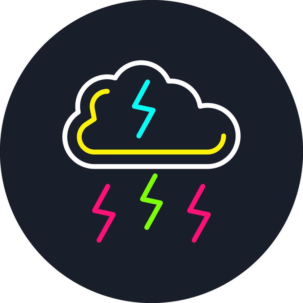 Thunderstorm Line Multi Color Design vector