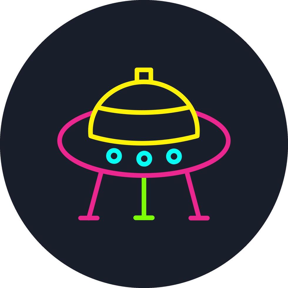Alien Ship Line Multi Color Design vector