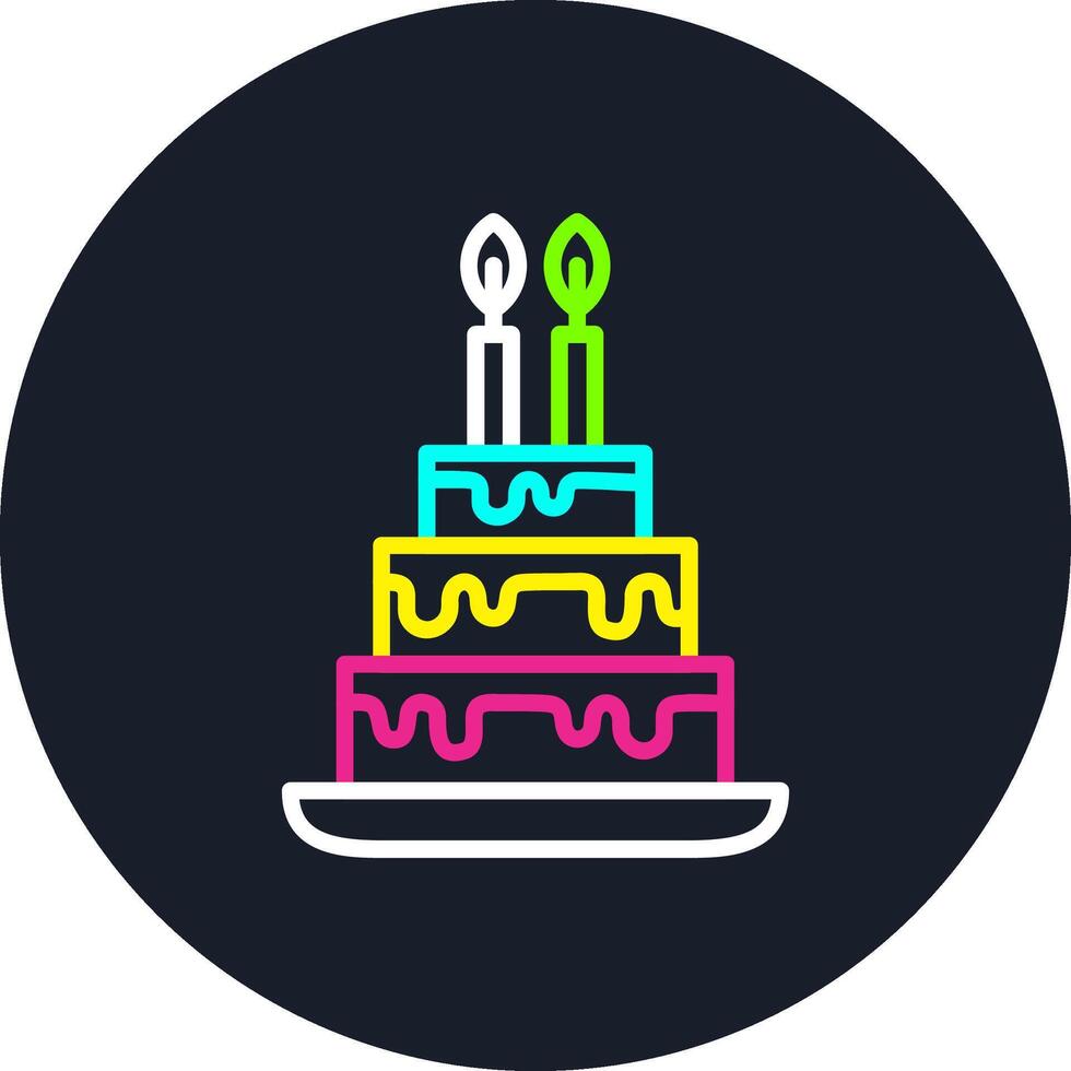 Cake Line Multi Color Design vector