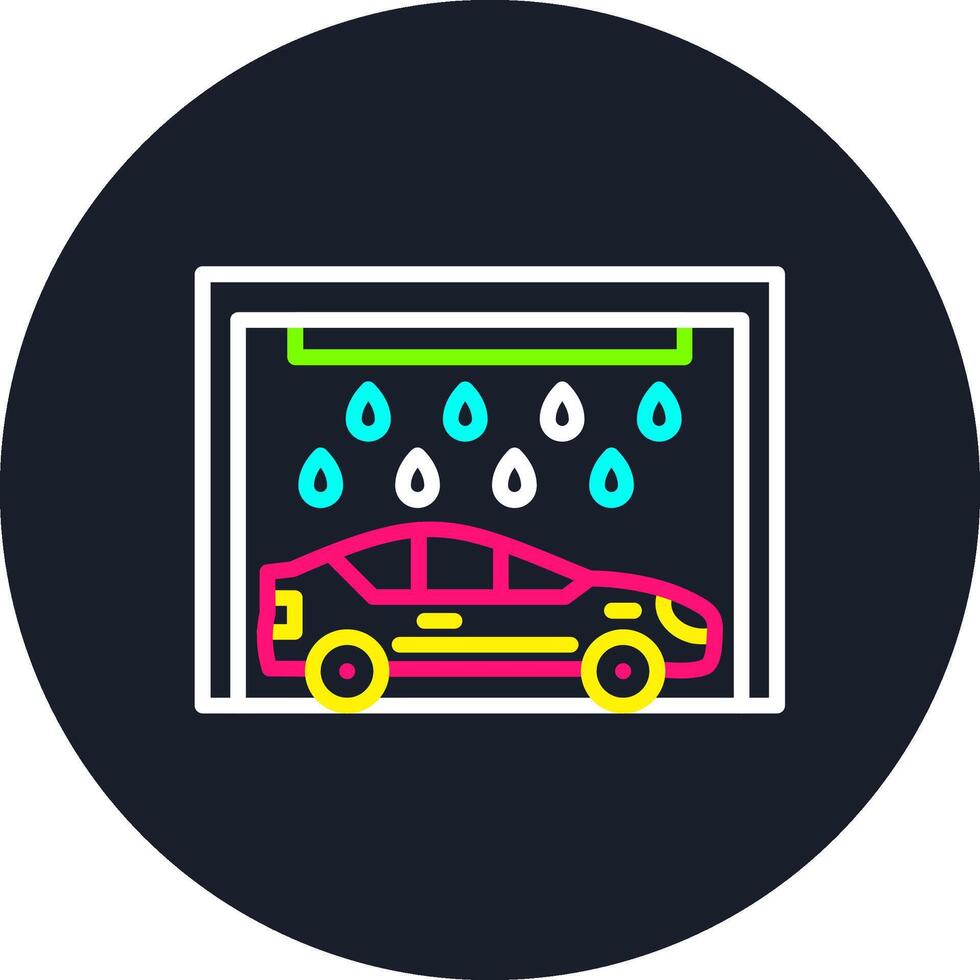Car Wash Line Multi Color Design vector