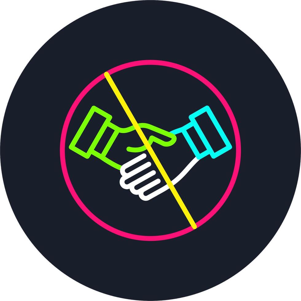 No handshake Line Multi Color Design vector