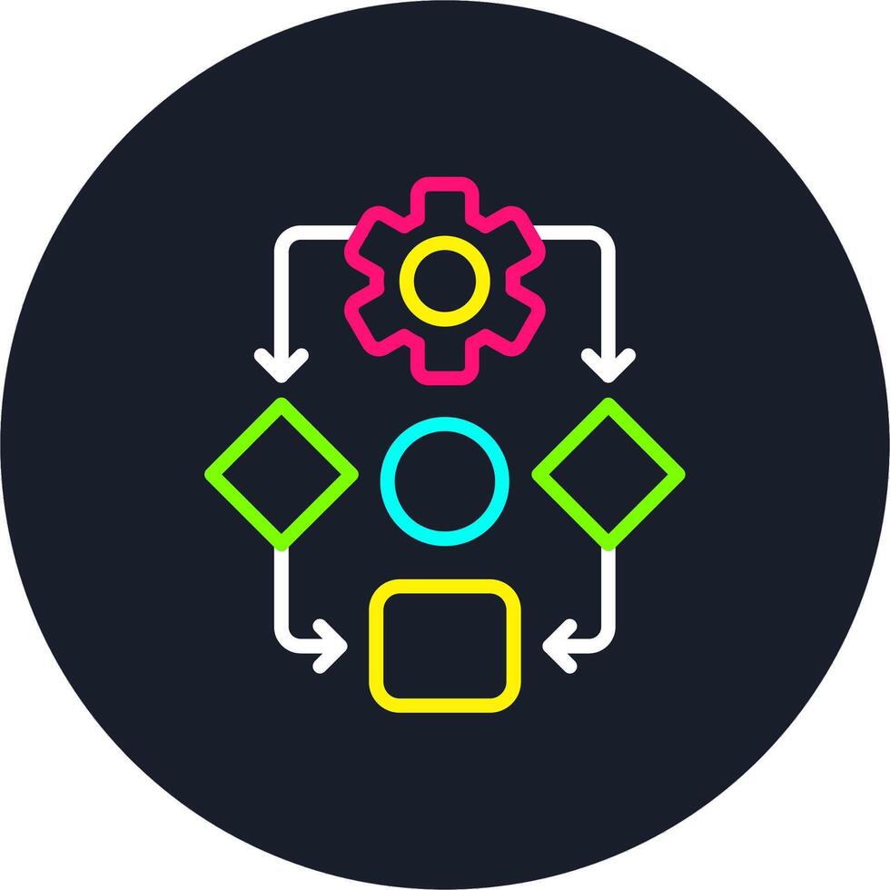 Predictive modeling Line Multi Color Design vector