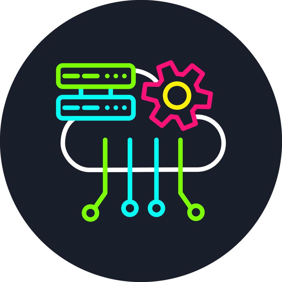 Cloud Computing Line Multi Color Design vector