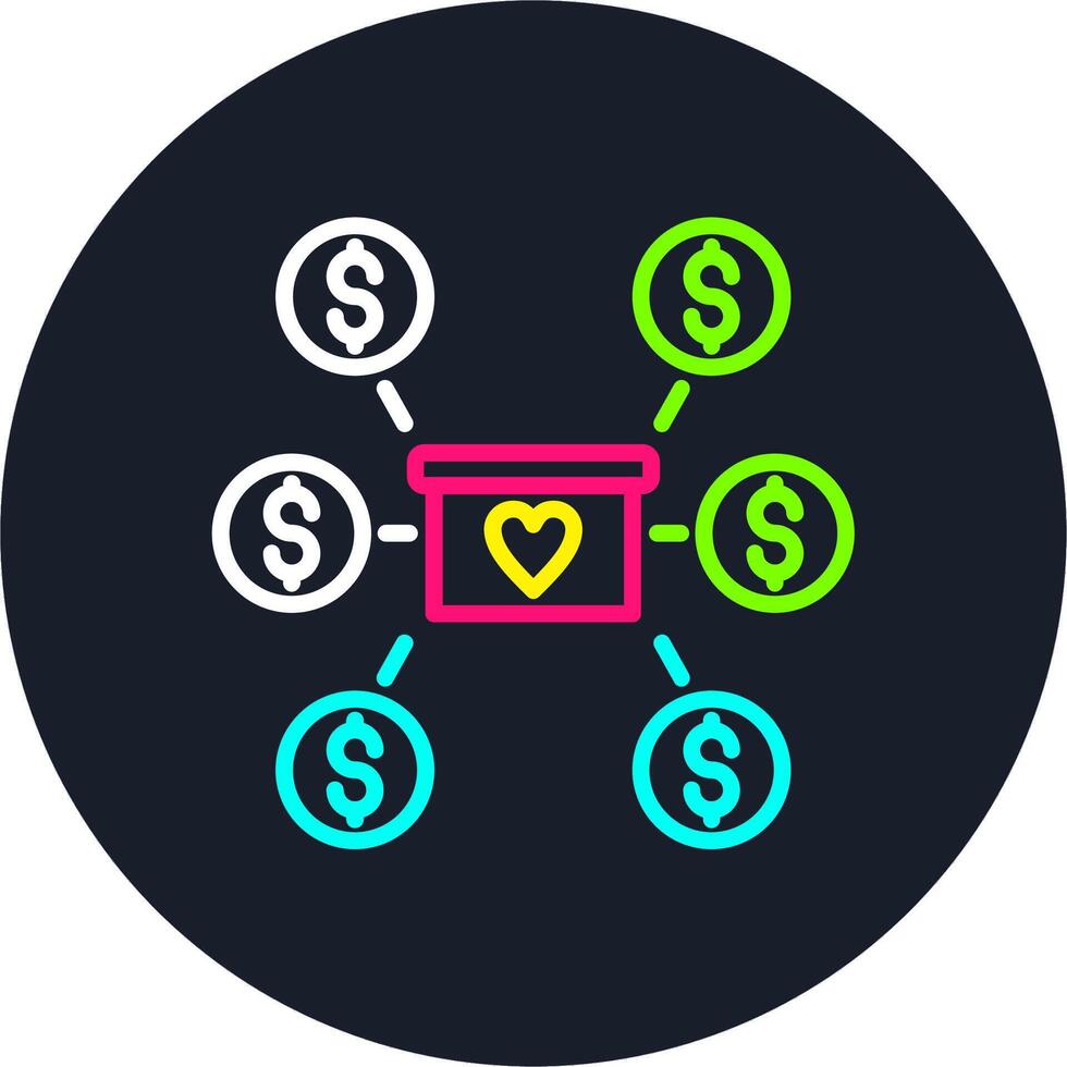 Crowdfunding Line Multi Color Design vector