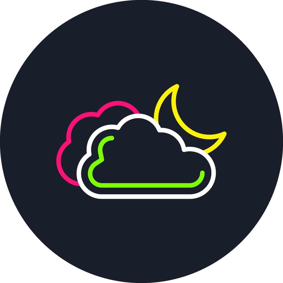Moon Line Multi Color Design vector