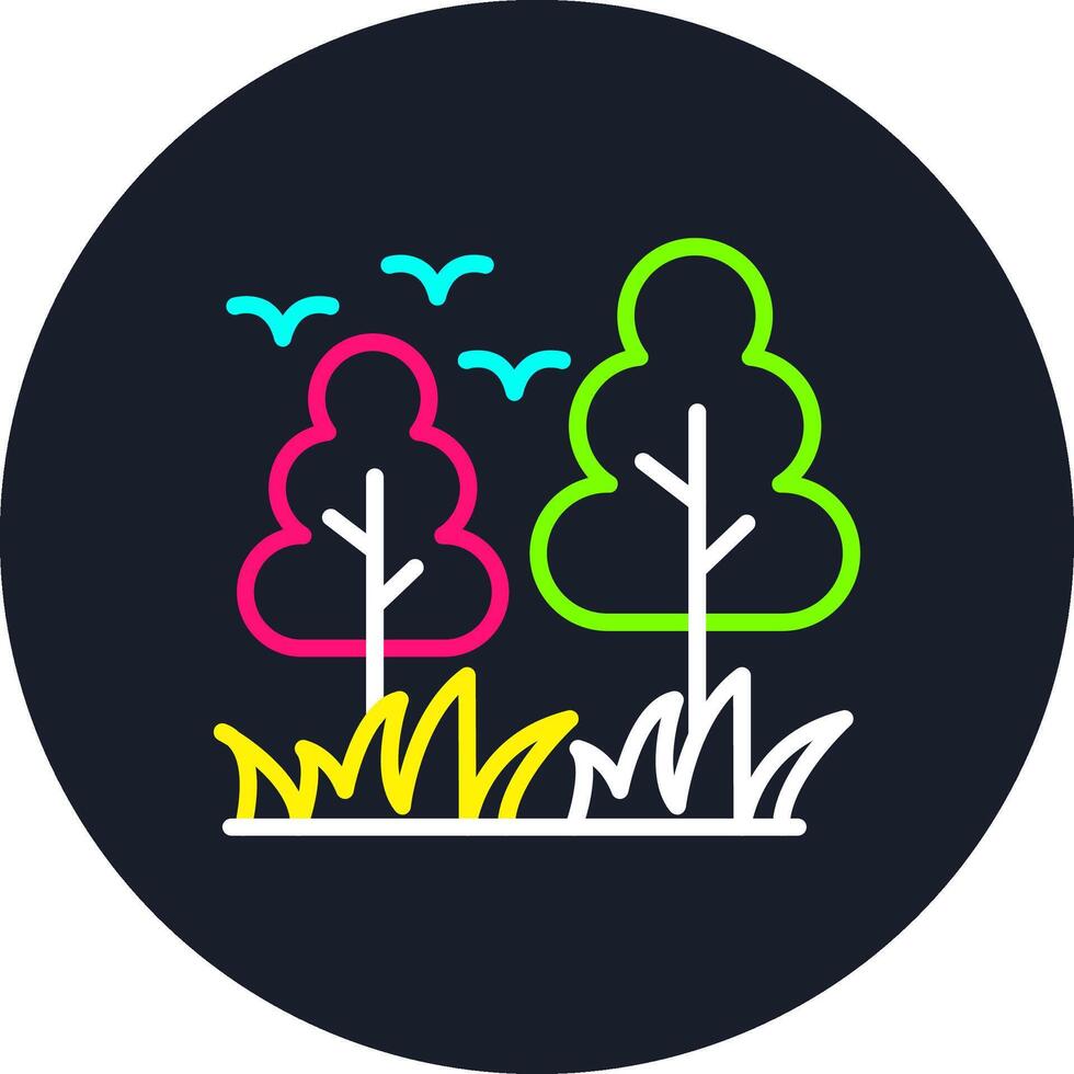 Tree Line Multi Color Design vector
