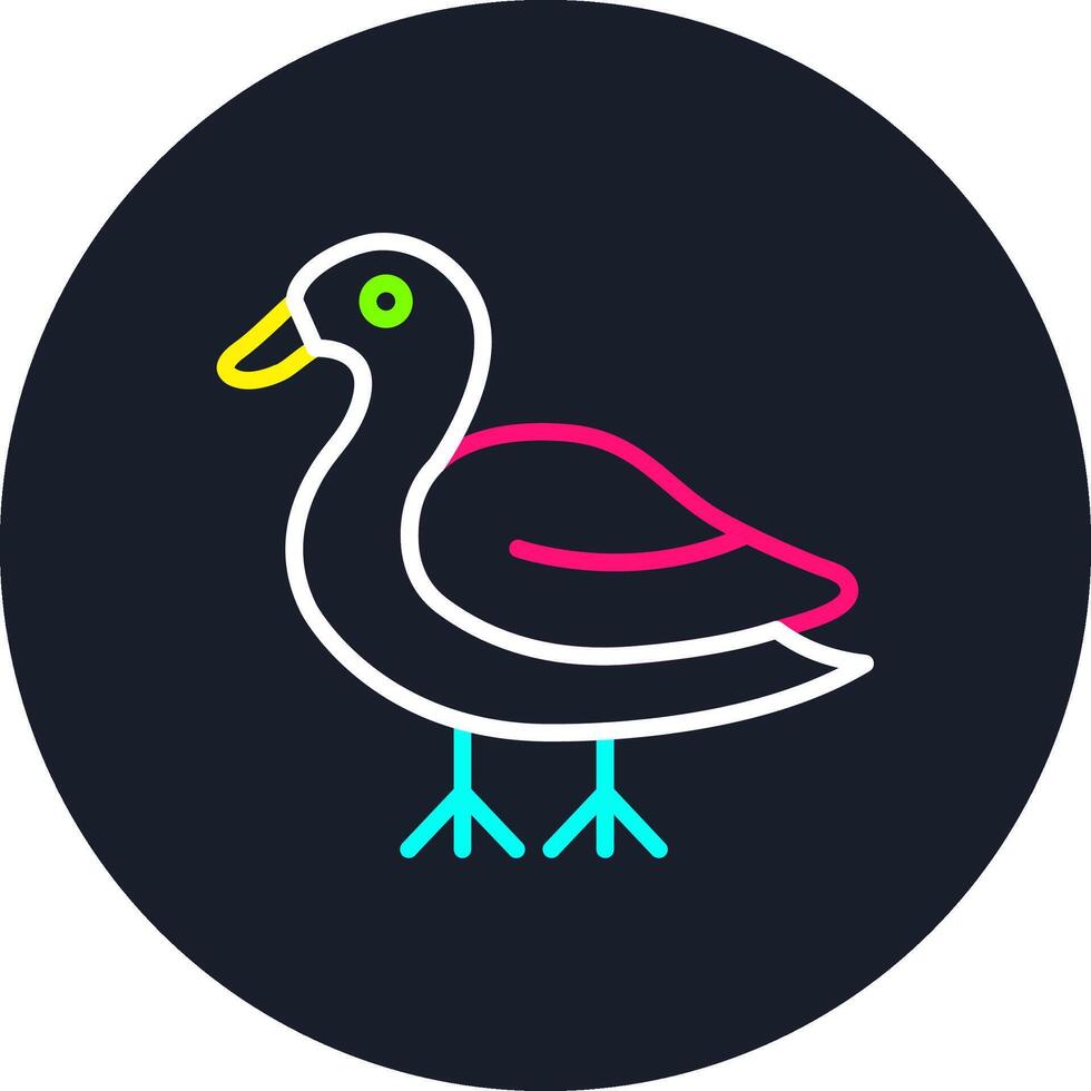 Duck Line Multi Color Design vector