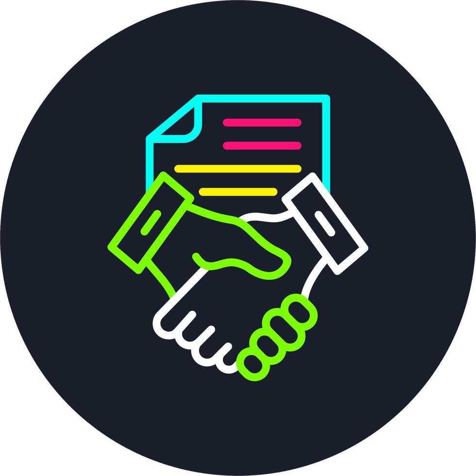 Handshake Line Multi Color Design vector