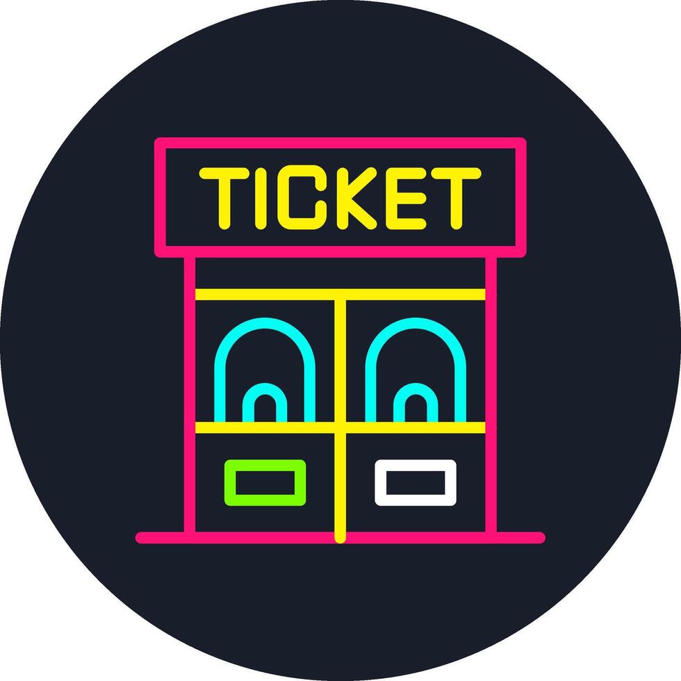 Ticket Office Line Multi Color Design vector