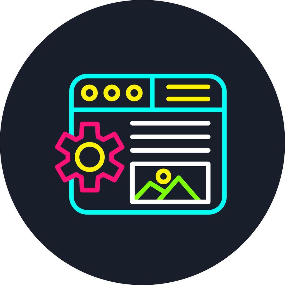 Content Management Line Multi Color Design vector