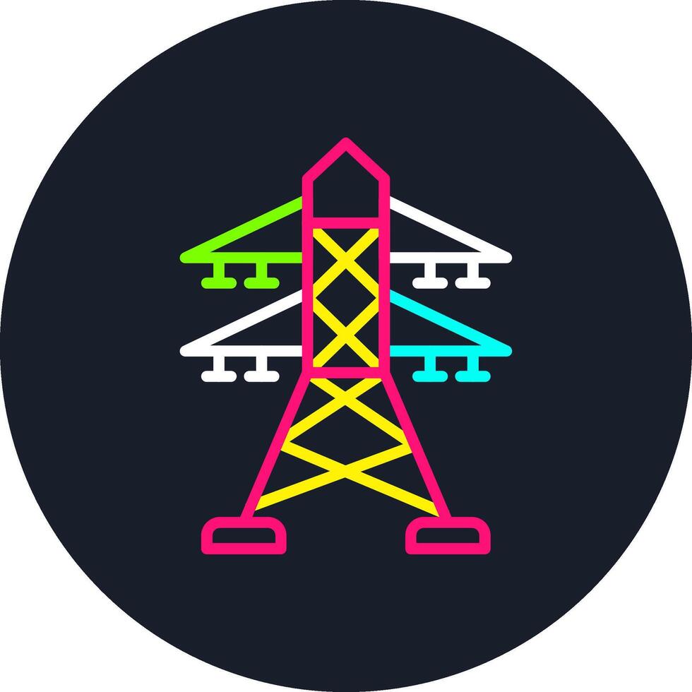 Power Tower Line Multi Color Design vector