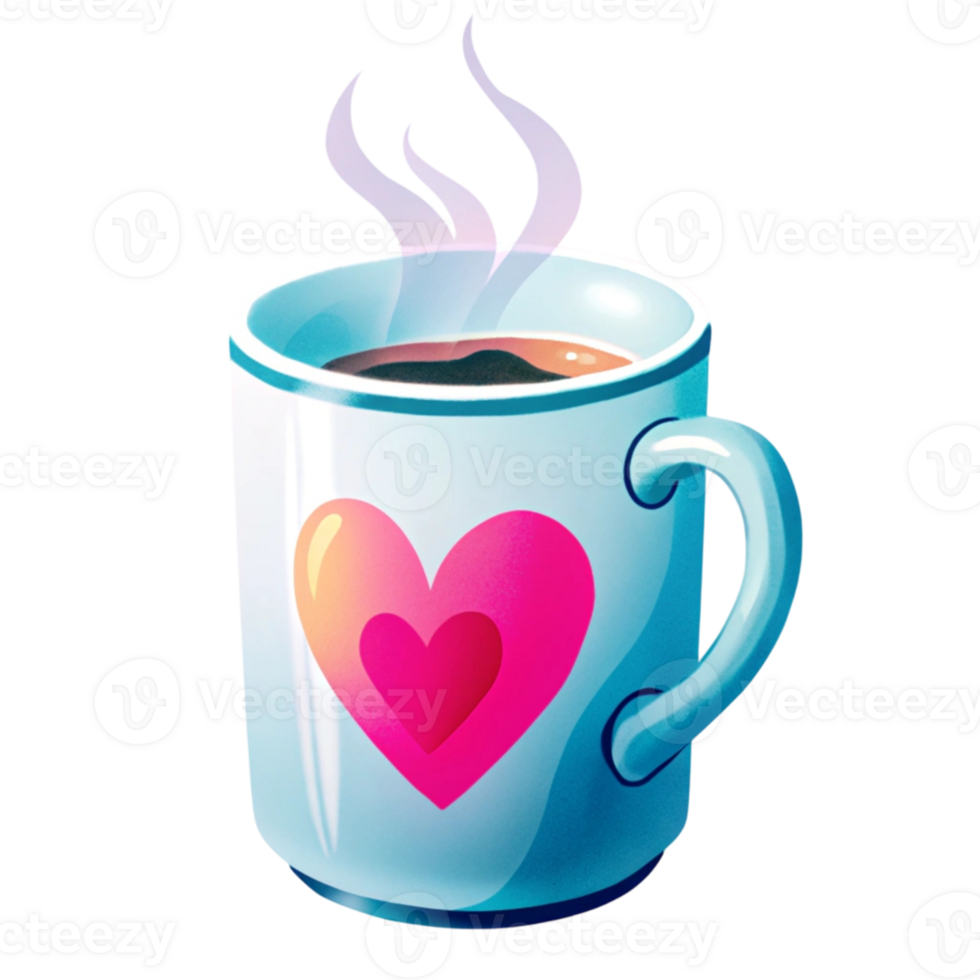 A cup of coffee with a heart in it png