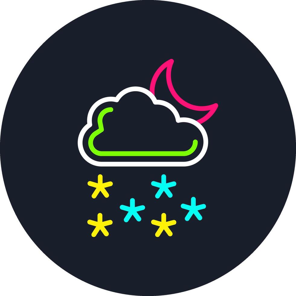 Night Snow Line Multi Color Design vector