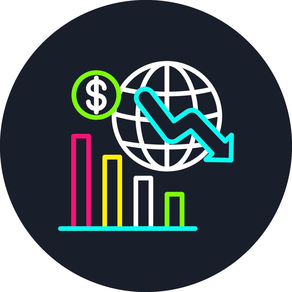 Economic Crisis Line Multi Color Design vector