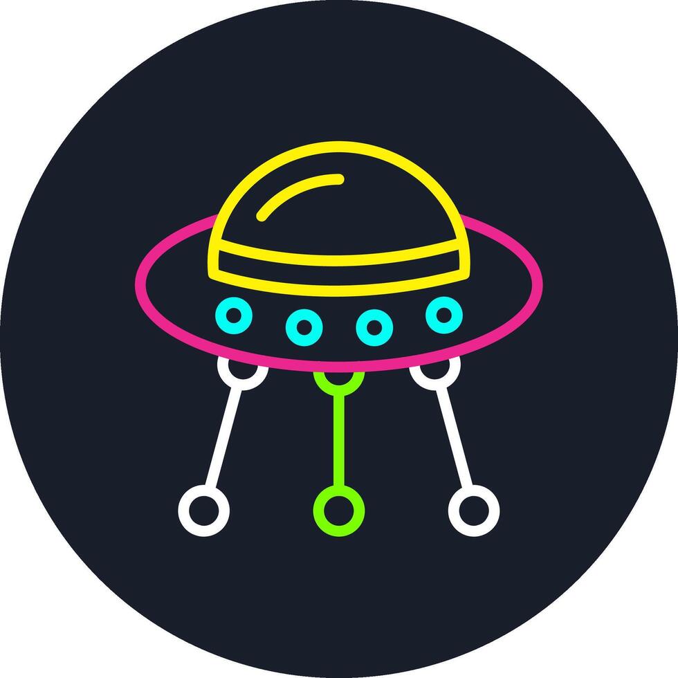 Ufo Line Multi Color Design vector