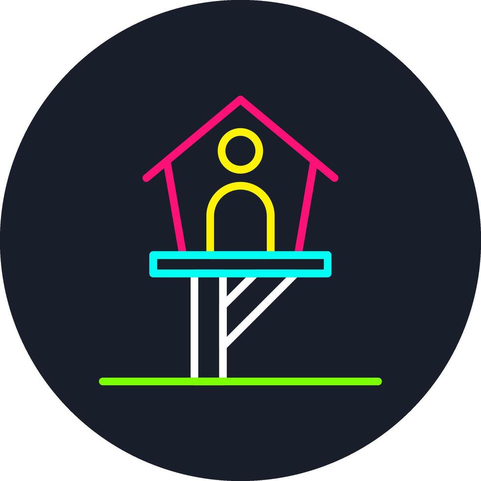 Bird House Line Multi Color Design vector