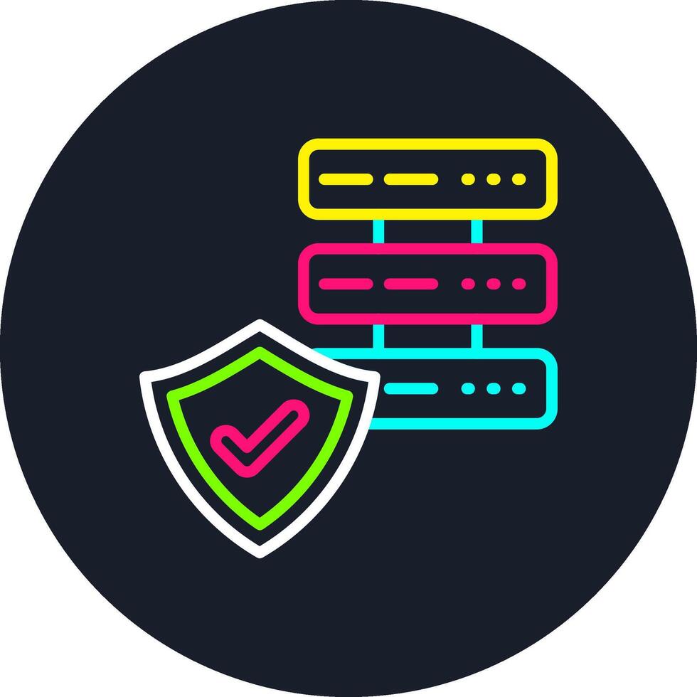 Database Security Line Multi Color Design vector