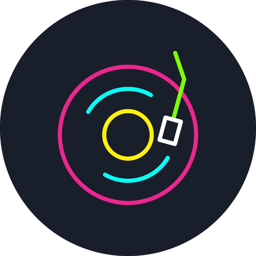Vinyl Record Line Multi Color Design vector