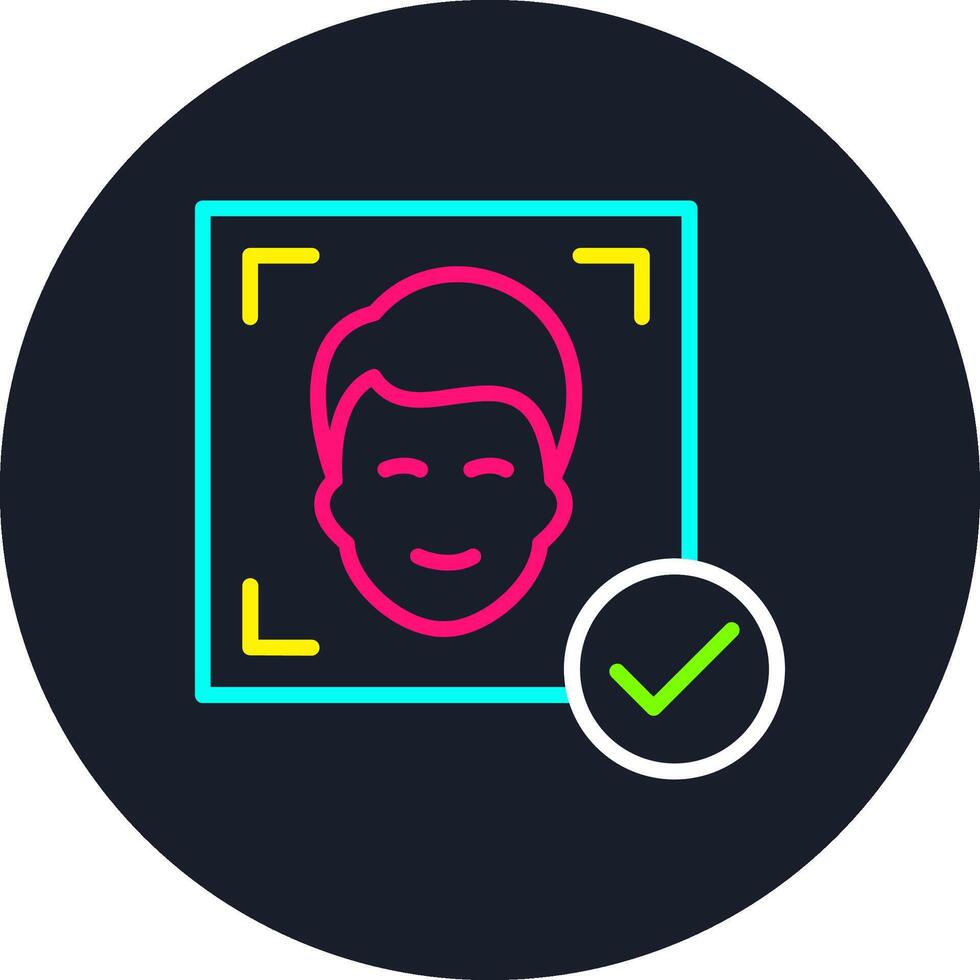 Facial Recognition Line Multi Color Design vector