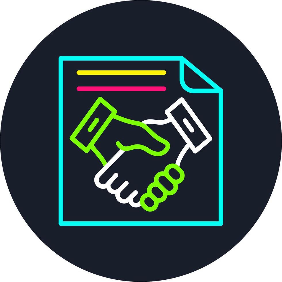 Handshake Line Multi Color Design vector