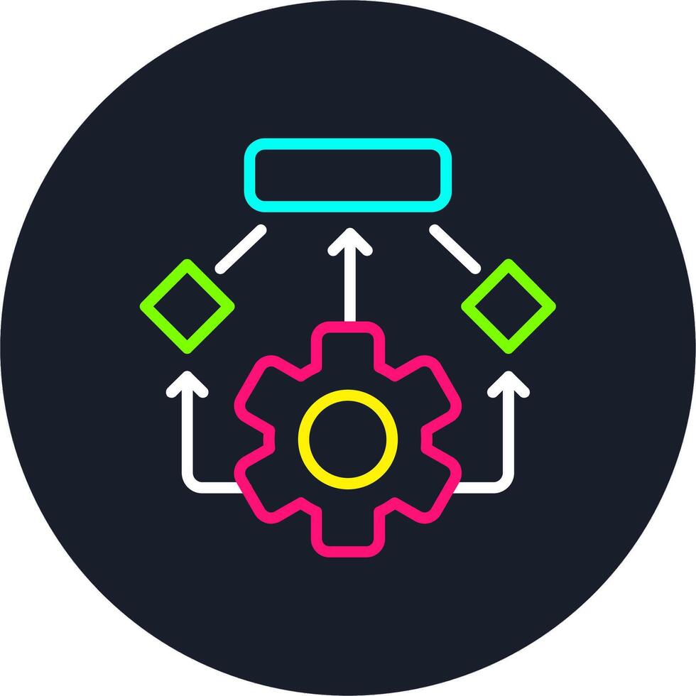 Cogwheel Line Multi Color Design vector