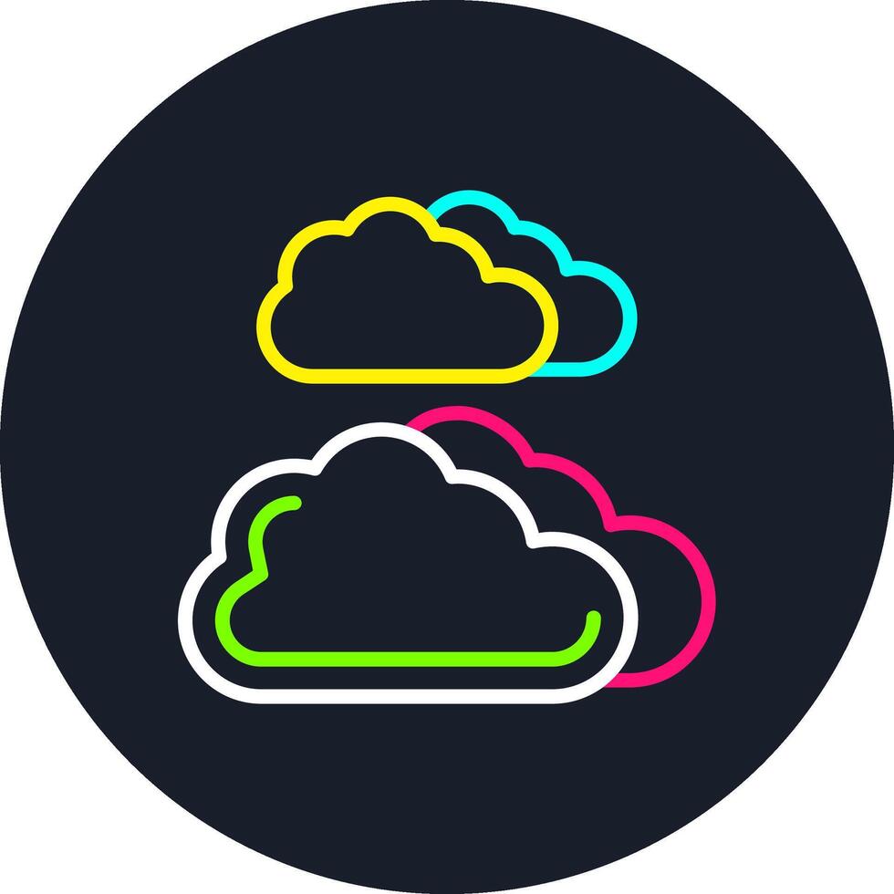 Clouds Line Multi Color Design vector