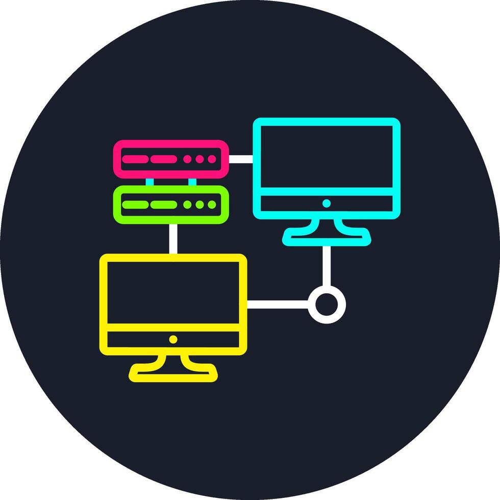 Lan Line Multi Color Design vector