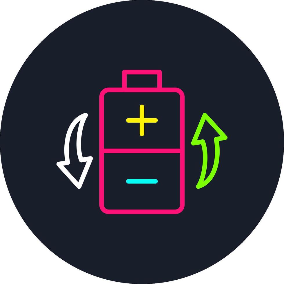 Rechargeable Battery Line Multi Color Design vector