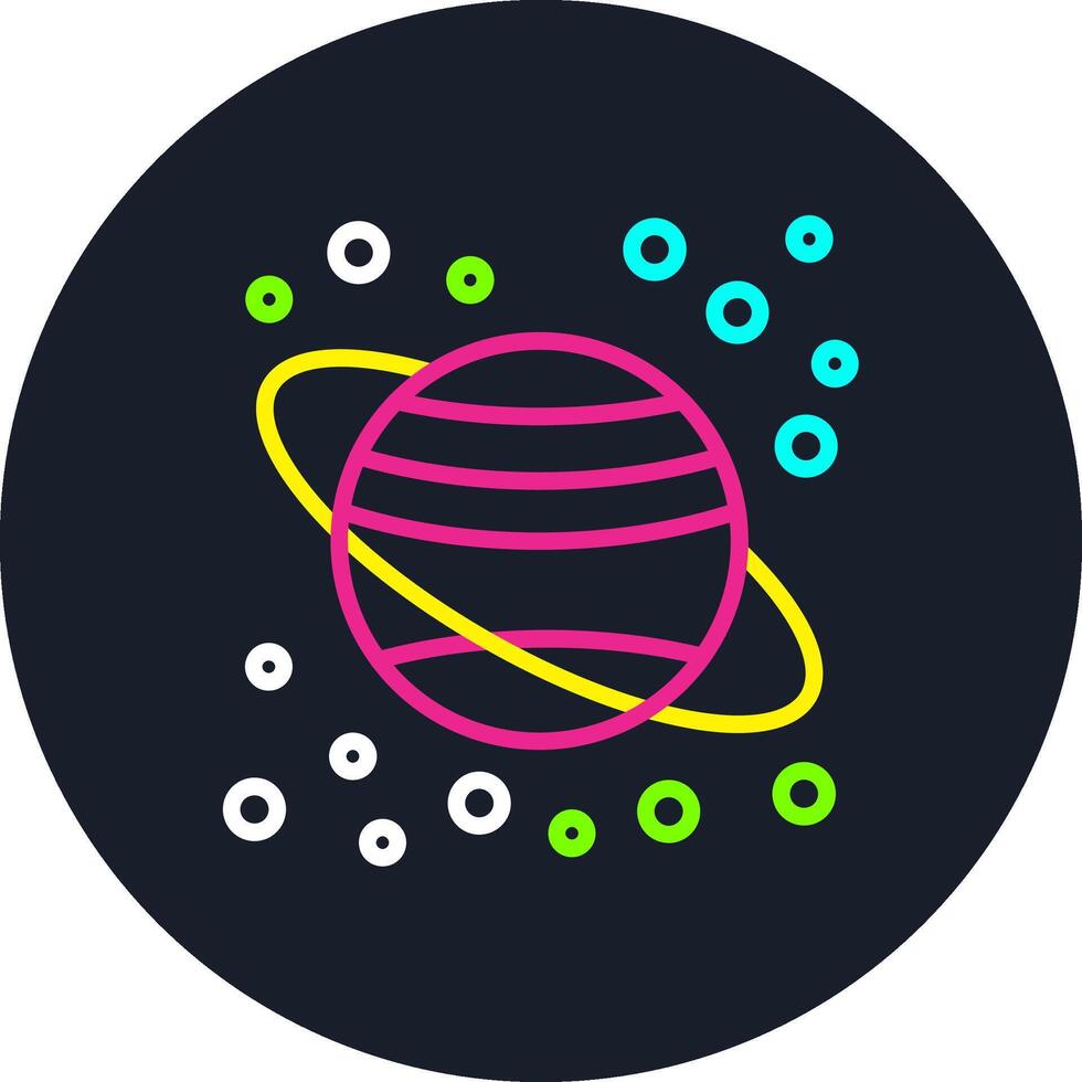 Planet Line Multi Color Design vector