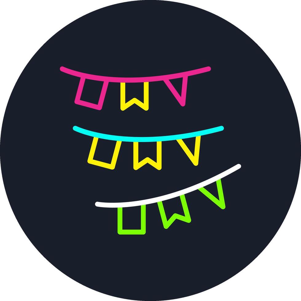Bunting Line Multi Color Design vector