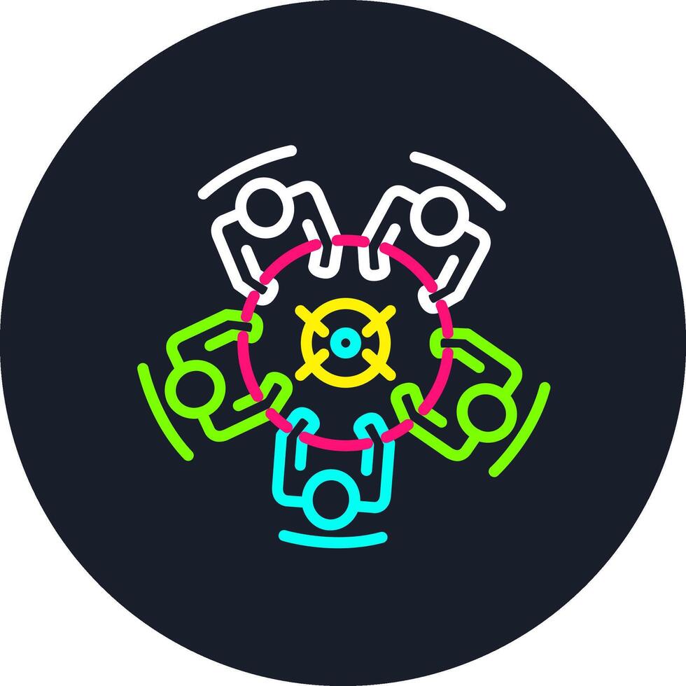 Round Table Line Multi Color Design vector