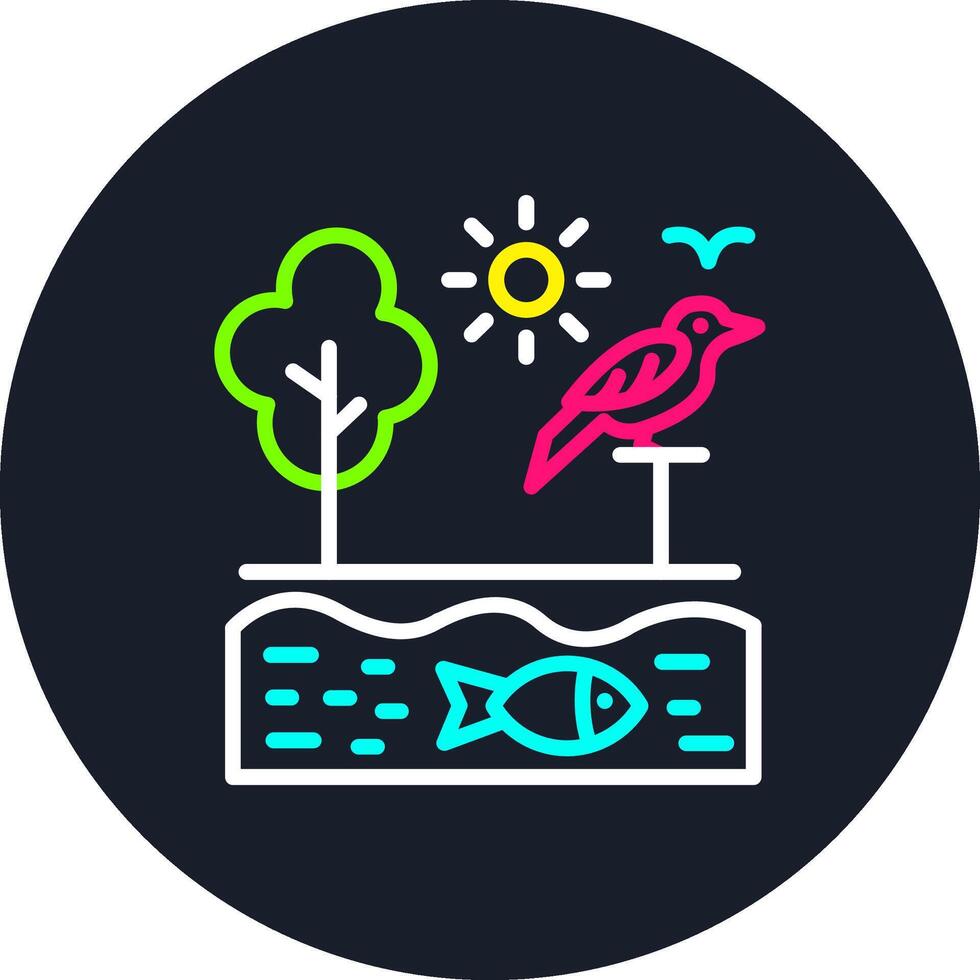 Ecosystem Line Multi Color Design vector
