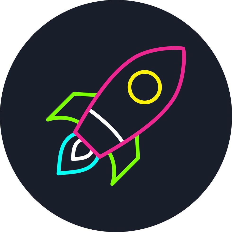 Rocket Line Multi Color Design vector