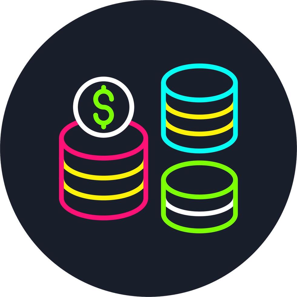 Coins Line Multi Color Design vector