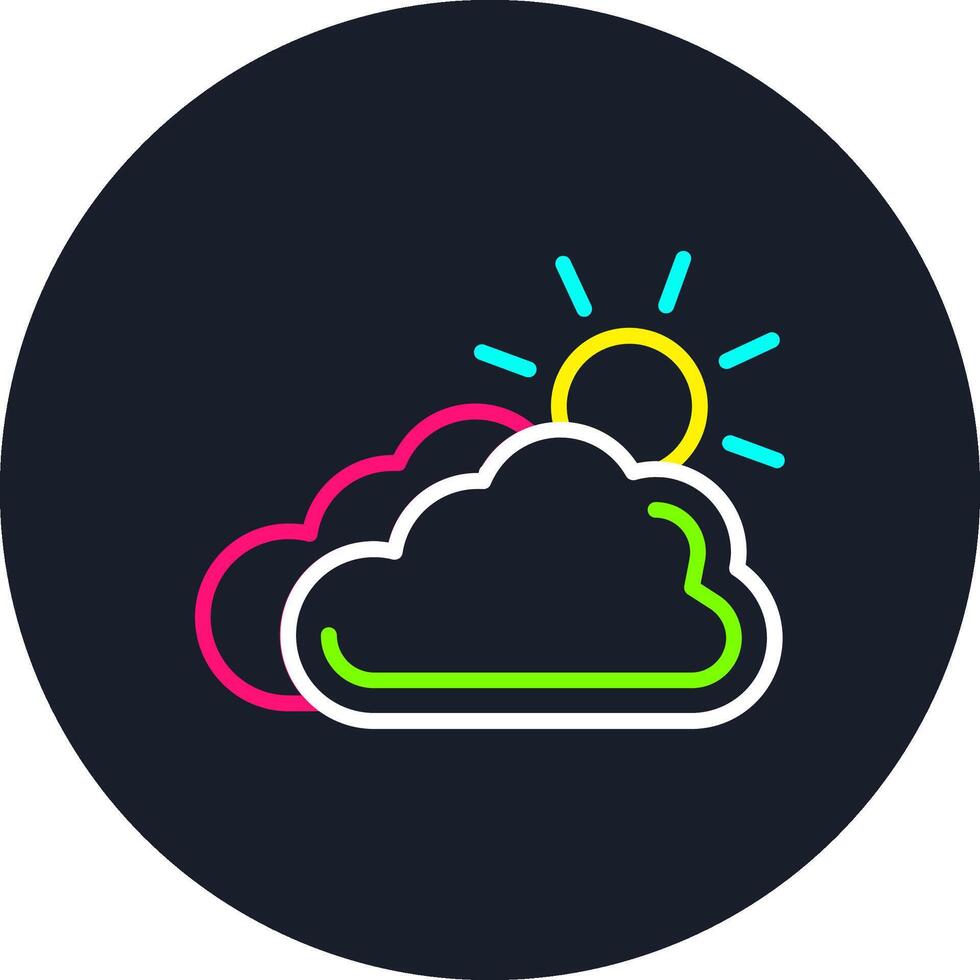 Cloudy Line Multi Color Design vector