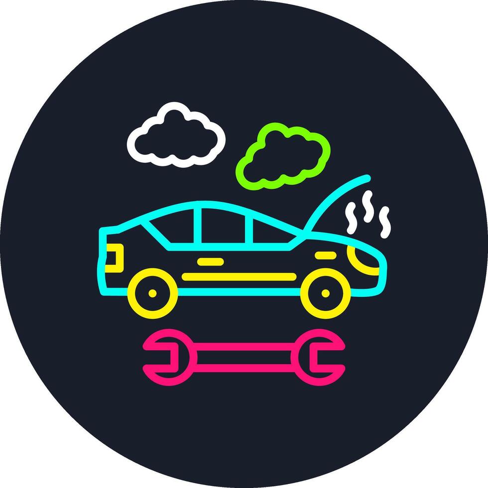 Broken Car Line Multi Color Design vector