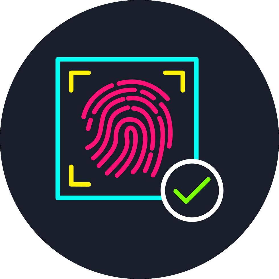 Biometric Recognition Line Multi Color Design vector