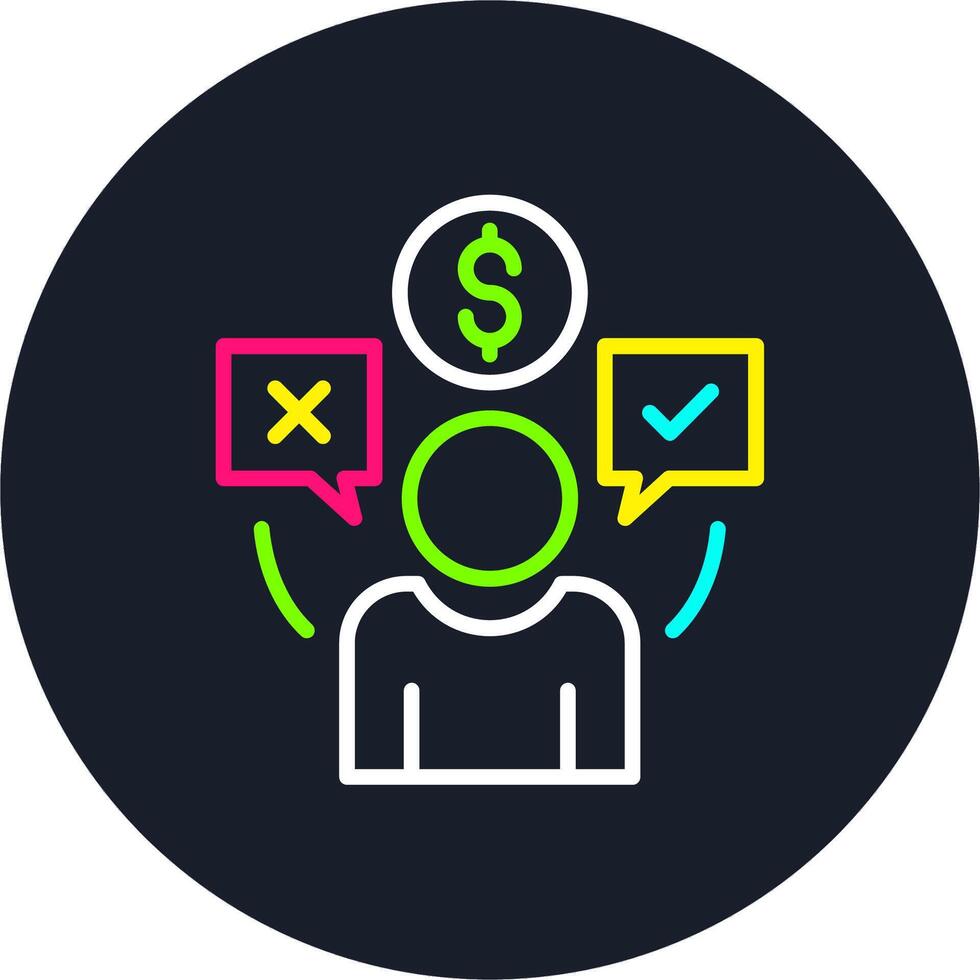 Consumer behaviour Line Multi Color Design vector